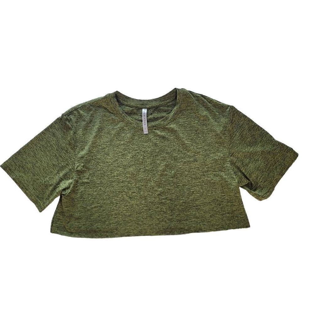 Fabletics womens Sz S green oversize crop workout top